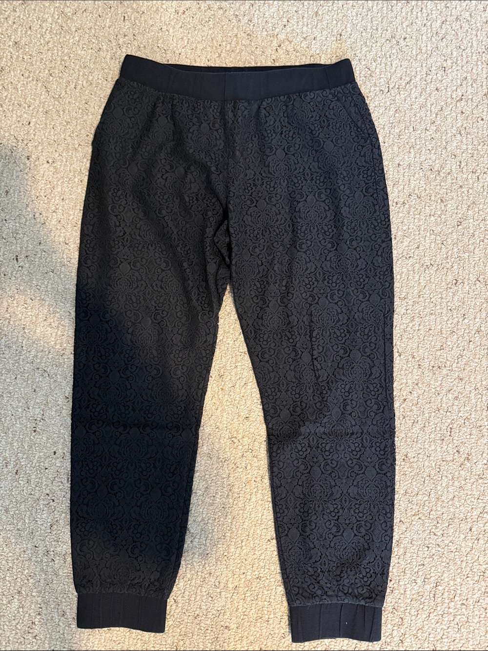 CAbi Black Lace-Texture Joggers